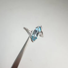 Load and play video in Gallery viewer, 6 x 12 mm. Marquise Cut Sky Blue Brazilian Topaz Ring
