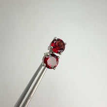 Load and play video in Gallery viewer, 7 mm. Round Cut Red African Garnet Earrings
