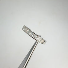 Load and play video in Gallery viewer, 2.5 mm. Square Cut White Brazilian Topaz Half Eternity Ring
