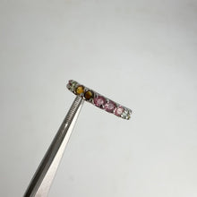 Load and play video in Gallery viewer, 3 mm. Round Cut Multi-coloured Brazilian Tourmaline Eternity Ring
