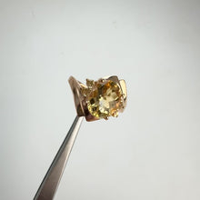 Load and play video in Gallery viewer, 8 x 10 mm. Oval with Checkerboard Cut Yellow Brazilian Citrine Ring
