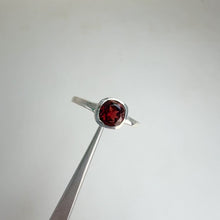 Load and play video in Gallery viewer, 6 mm. Cushion Cut Red Mozambican Garnet Ring
