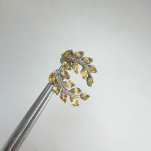 Load and play video in Gallery viewer, 3 x 4 mm. Oval Cut Yellow Brazilian Citrine Leaf Earrings

