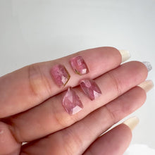 Load and play video in Gallery viewer, Lot of 4 6 x 9 mm. Freeform Rose-cut Pink Brazilian Tourmaline (Blemished)
