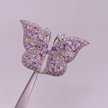 Load and play video in Gallery viewer, 3 x 5 mm. Oval Cut Purple Brazilian Amethyst Butterfly Open Ring
