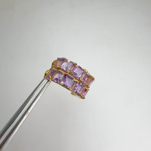 Load and play video in Gallery viewer, 5 mm. Square Cut Purple Brazilian Amethyst Cluster Earrings
