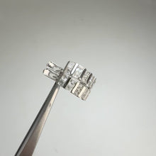 Load and play video in Gallery viewer, 2.5 mm. Square Cut White Brazilian Topaz Cluster Earrings
