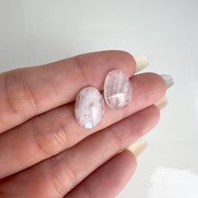 Load and play video in Gallery viewer, Pair of 10 x 14 mm. Freeform Cut White Indian Moonstone
