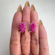 Load and play video in Gallery viewer, 4 x 8 mm. Marquise Cut Pink Brazilian Mystic Topaz Cluster Earrings
