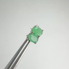 Load and play video in Gallery viewer, 5 x 7 mm. Oval Cut Green Brazilian Emerald Earrings
