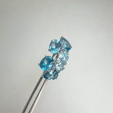 Load and play video in Gallery viewer, 7 x 9 mm. Oval Cut Swiss Blue Brazilian Topaz Cluster Earrings
