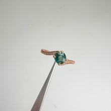 Load and play video in Gallery viewer, 5 x 6 mm. Oval Cut Blue Green Australian Sapphire with Cz Accents Ring
