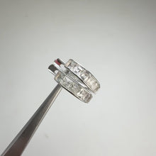 Load and play video in Gallery viewer, 2.5 mm. Square Cut White Brazilian Topaz Cluster Earrings
