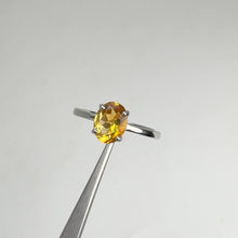 Load and play video in Gallery viewer, 7 x 9 mm. Oval Cut Yellow Brazilian Citrine Ring
