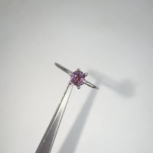 Load and play video in Gallery viewer, 3.5 mm. Round Cut Pink and Purple Tanzanian Sapphire Stacking Ring

