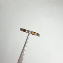 Load and play video in Gallery viewer, 2.5 mm. Round Cut Multi-coloured Brazilian Tourmaline Half Eternity Ring
