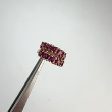 Load and play video in Gallery viewer, 2.5 mm. Round Cut Purple African Rhodolite Garnet Cluster Earrings
