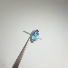 Load and play video in Gallery viewer, 5 x 10 mm. Marquise Cut Swiss Blue Brazilian Topaz with Cz Halo Ring
