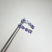 Load and play video in Gallery viewer, 3.5 mm. Round Cut Blue Violet Tanzanite Cluster Earrings
