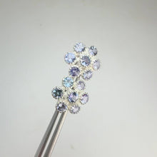 Load and play video in Gallery viewer, 3.5 mm. Round Cut Blue Violet Tanzanite Cluster Earrings
