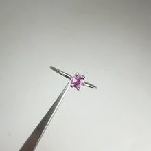 Load and play video in Gallery viewer, 3.5 mm. Round Cut Pink and Purple Tanzanian Sapphire Stacking Ring
