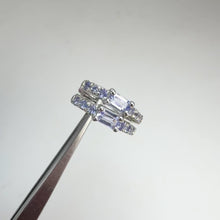 Load and play video in Gallery viewer, 3 x 5 mm. Baguette Cut Blue Violet Tanzanite Cluster Earrings
