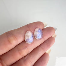 Load and play video in Gallery viewer, Pair of 10 x 14 mm. Freeform Cut White Indian Moonstone
