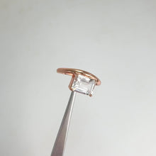 Load and play video in Gallery viewer, 6 x 8 mm. Octagon Cut White Brazilian Topaz Ring
