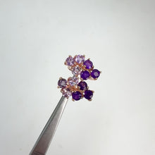 Load and play video in Gallery viewer, 4 mm. Round Cut Purple Brazilian Amethyst Cluster Earrings
