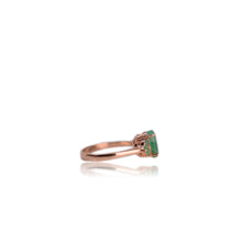 Load image into Gallery viewer, 7 x 9 mm. Oval Cut Green Brazilian Emerald Cluster Ring (Blemished)
