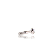 Load image into Gallery viewer, 4 x 6 mm. Oval Cut Blue Violet Tanzanite with Cz Halo Ring
