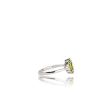 Load image into Gallery viewer, 6 x 8 mm. Oval Cut Green Pakistani Peridot with Cz Accents Ring
