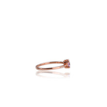 Load image into Gallery viewer, 4 x 6 mm Octagon Cut Purple Brazilian Amethyst with Cz Band Ring
