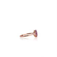 Load image into Gallery viewer, 6 x 8 mm. Oval Cut Purple Brazilian Amethyst with Cz Accents Ring
