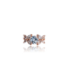 Load image into Gallery viewer, 8 mm. Round Cut Sky Blue Brazilian Topaz Cluster Ring (Blemished)
