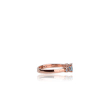 Load image into Gallery viewer, 4. 5 mm. Square Cut London Blue Brazilian Topaz and Sapphire Cluster Ring
