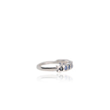Load image into Gallery viewer, 2.5 mm. Round Cut Blue Thai Sapphire Half Eternity Ring
