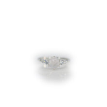 Load image into Gallery viewer, 6 mm. Round Rose-Cut Very Light Pink African Rose Quartz with Cz Accents Ring
