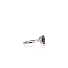 Load image into Gallery viewer, 7 mm. Square Cut London Blue Brazilian Topaz with Cz Accents Ring
