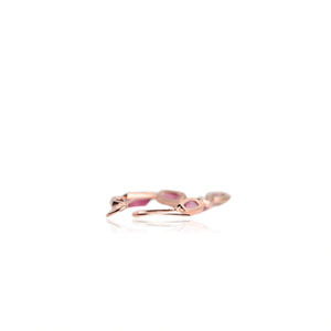 Handmade 5 x 9 mm. Freeform Rose-cut Pink Brazilian Tourmaline Drop Earrings