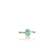 Load image into Gallery viewer, 6 x 8 mm. Oval Cut Green Zambian Emerald Ring (Blemished)
