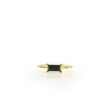 Load image into Gallery viewer, 3 x 6 mm. Baguette Cut Black Thai Spinel Ring
