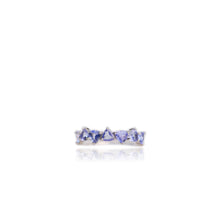 Load image into Gallery viewer, 4 mm. Trillion Cut Blue Violet Tanzanite Half Eternity Ring

