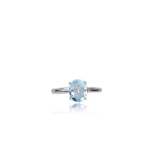 Load image into Gallery viewer, 7 x 9 mm. Oval Cut Sky Blue Brazilian Topaz Ring
