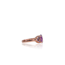 Load image into Gallery viewer, 8 x 10 mm. Oval Cut Purple Brazilian Amethyst with Iolite and Sapphire Accents Ring
