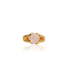 Load image into Gallery viewer, 9 mm. Round Cabochon Pink African Rose Quartz Ring
