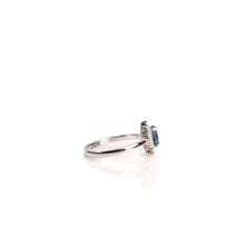 Load image into Gallery viewer, 5 x 7 mm. Oval Cut London Blue Brazilian Topaz with Cz Accents Ring
