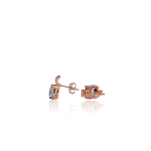 7 mm. Cushion Cut Sky Blue Brazilian Topaz with Cz Accents Earrings