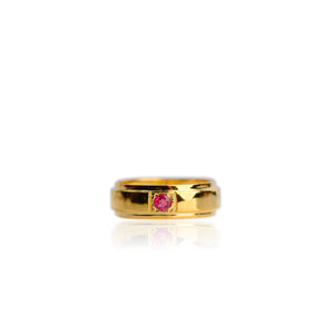 3.5 mm. Round Cut Pink Brazilian Tourmaline Ring