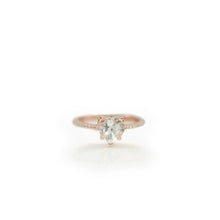 Load image into Gallery viewer, 7 mm. Heart Cut White Brazilian Topaz with Cz Band Ring
